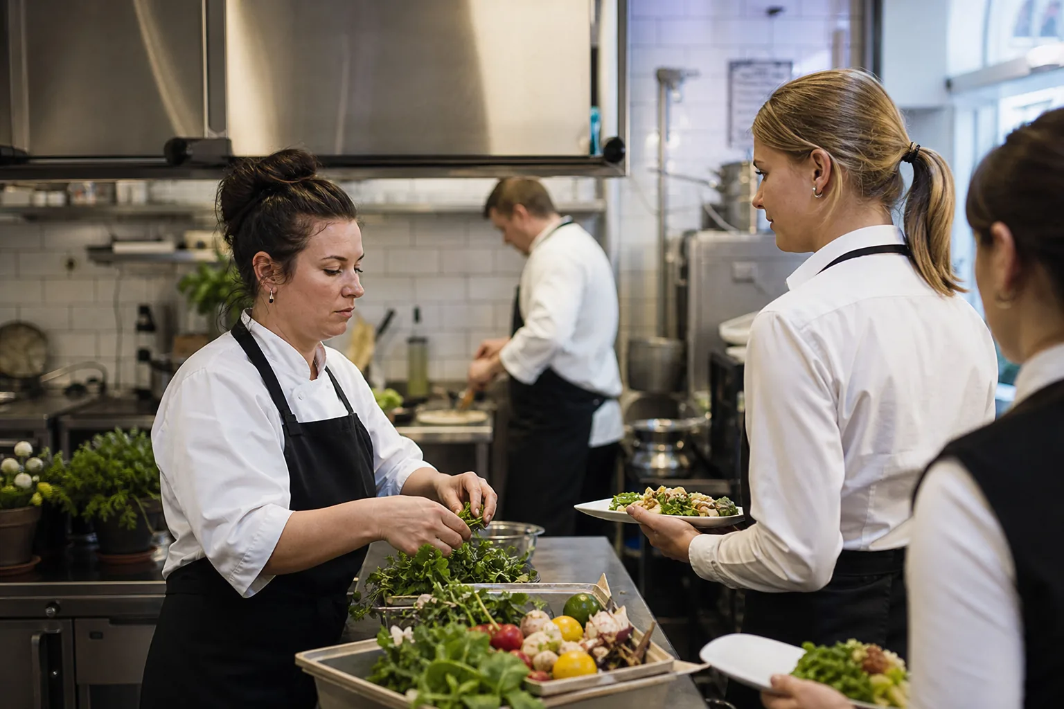 Werk in een Nederlandse horecakeuken. Beeld bij het artikel: Welke allergeneninformatie moet je vastleggen en hoe komt die bij de bediening terecht?