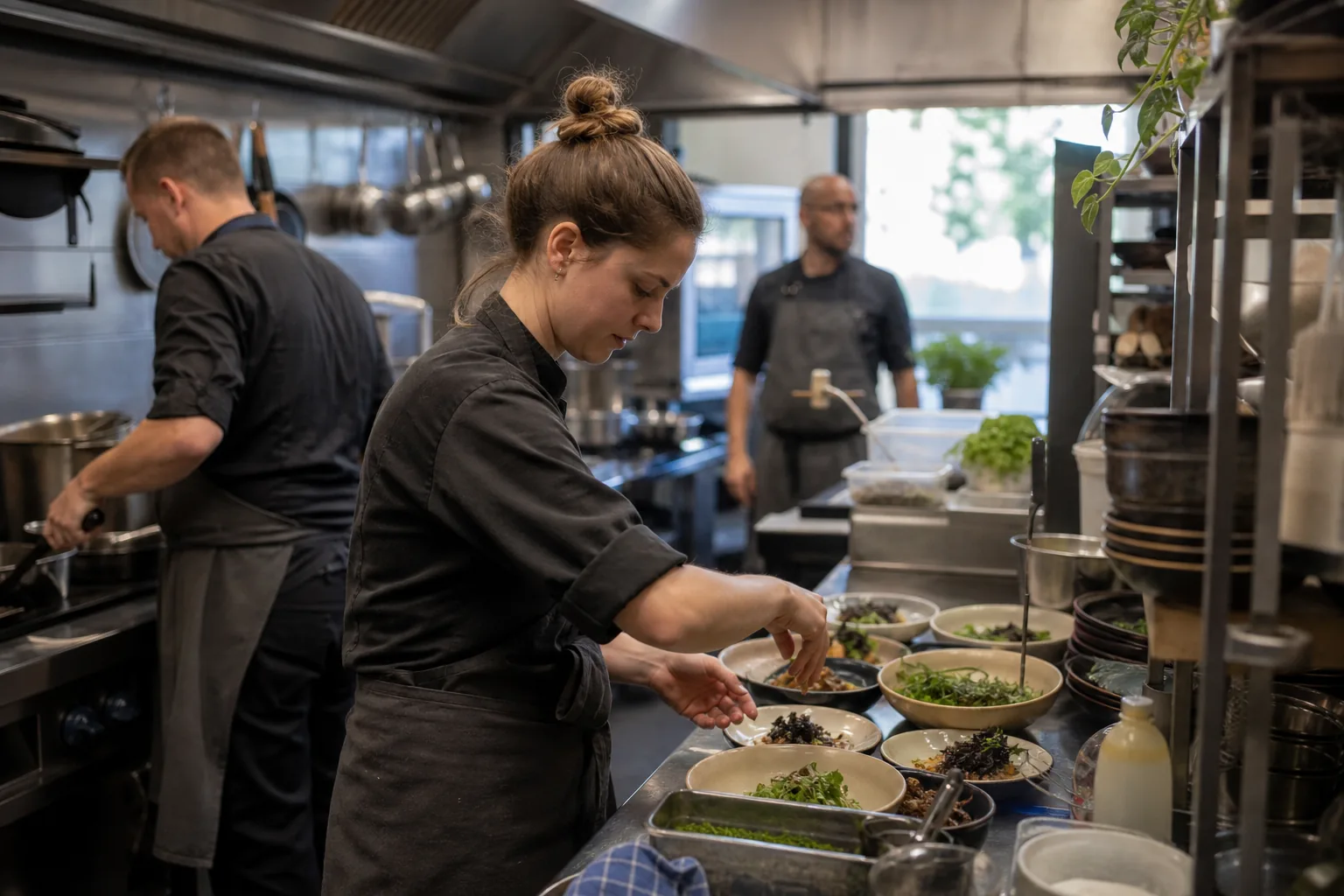 Werk in een Nederlandse horecakeuken. Beeld bij het artikel: Waar moet je op letten in de laatste week voor een groot evenement?