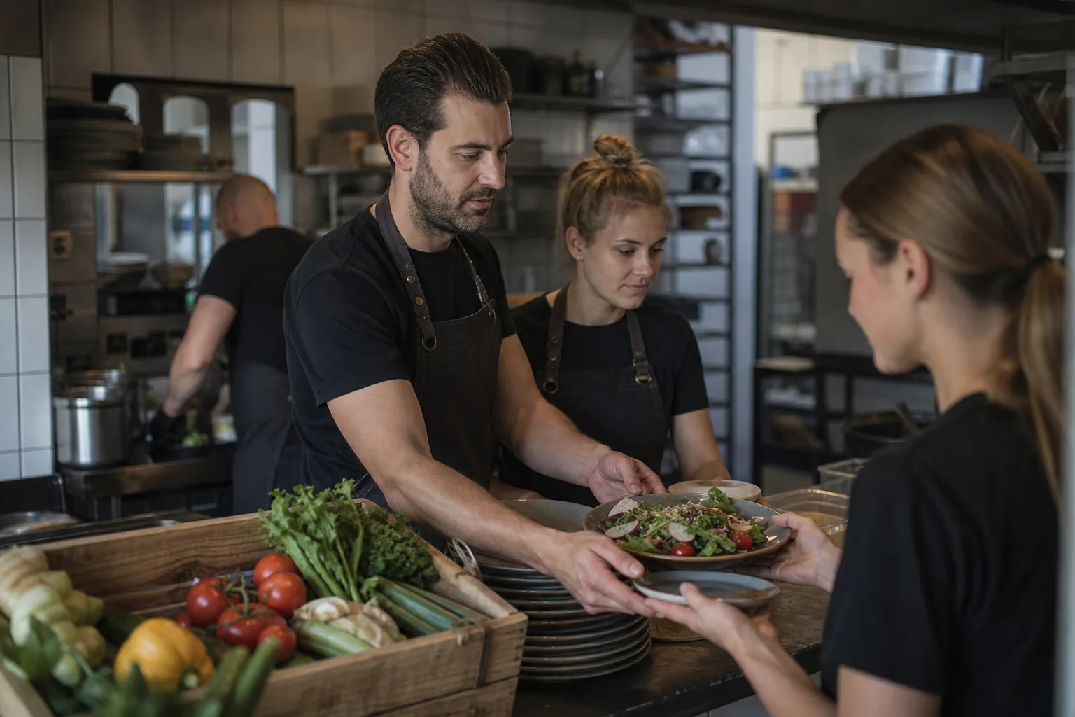 Werk in een Nederlandse horecakeuken. Beeld bij het artikel: Mag je een allergie van een gast opslaan en wat vraagt de AVG daarbij?